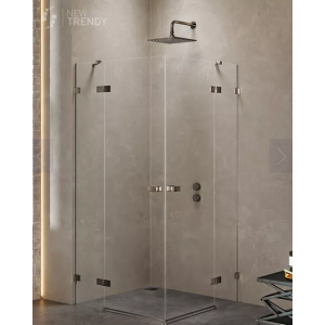 New Trendy EXK-3383 KABINA AVEXA GUNMETAL BRUSHED PROSTOKĄTNA 90x80x200 CZYSTE 6mm ACTIVE SHIELD