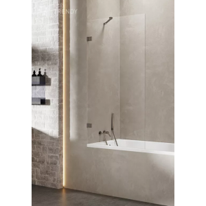 New Trendy EXK-3516 PARAWAN NAWANNOWY AVEXA GUNMETAL BRUSHED 60x150 CZYSTE 6mm ACTIVE SHIELD