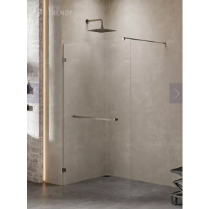 New Trendy EXK-3488 KABINA AVEXA GUNMETAL BRUSHED WALK-IN 80x200 CZYSTE 6mm ACTIVE SHIELD