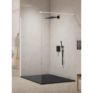 New Trendy EXK-2203 KABINA NEW MODUS WHITE WALK-IN U 90x200 CZYSTE 8mm ACTIVE SHIELD