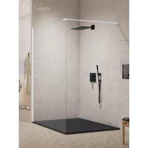 New Trendy EXK-2208 KABINA NEW MODUS WHITE WALK-IN U 140x200 CZYSTE 8mm ACTIVE SHIELD