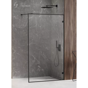 New Trendy EXK-2658 KABINA AVEXA BLACK WALK-IN U 80x200 CZYSTE 6mm ACTIVE SHIELD
