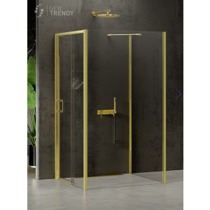 New Trendy K-1499 KABINA PRIME LIGHT GOLD PROSTOKĄTNA PRZY$266CIENNA L 110x100x200 CZYSTE 6mm ACTIVE SHIELD