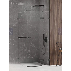 New Trendy EXK-2547 KABINA AVEXA BLACK PROSTOKĄTNA L 100x70x200 CZYSTE 6mm ACTIVE SHIELD