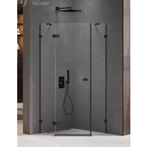 New Trendy EXK-3874 KABINA AVEXA BLACK PI$735CIOKąTNA P 80x80x200 CZYSTE 6mm ACTIVE SHIELD