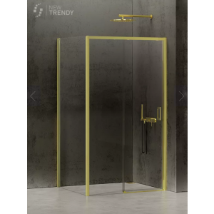 New Trendy K-1452 KABINA PRIME LIGHT GOLD PROSTOKĄTNA PRZY$1750CIENNA L 140x70x200 CZYSTE 6mm ACTIVE SHIELD