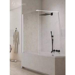 New Trendy EXK-2335 PARAWAN NAWANNOWY NEW MODUS WHITE U 50x150 CZYSTE 8mm ACTIVE SHIELD