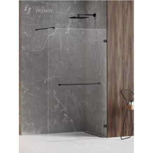 New Trendy EXK-2668 KABINA AVEXA BLACK WALK-IN U 80x200 CZYSTE 6mm ACTIVE SHIELD