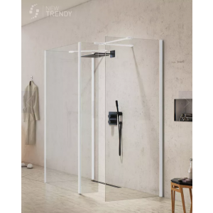 New Trendy EXK-2334 KABINA NEW MODUS WHITE WALK-IN U 90x200 CZYSTE 8mm ACTIVE SHIELD