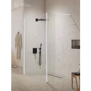 New Trendy EXK-2234 KABINA NEW MODUS WHITE WALK-IN U 130x200 CZYSTE 8mm ACTIVE SHIELD