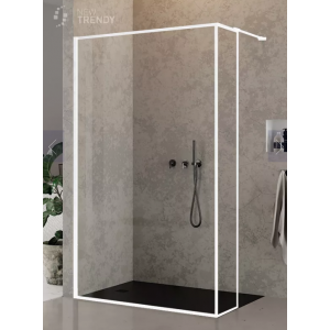 New Trendy EXK-2252 KABINA NEW MODUS WHITE WALK-IN U 130x200 CZYSTE 8mm ACTIVE SHIELD