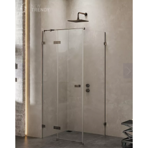 New Trendy EXK-3357 KABINA AVEXA GUNMETAL BRUSHED PROSTOKĄTNA P 90x100x200 CZYSTE 6mm ACTIVE SHIELD