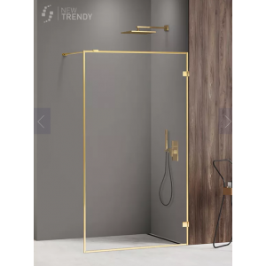 New Trendy EXK-4319 KABINA AVEXA GOLD SHINE WALK-IN 130x200 CZYSTE 6mm ACTIVE SHIELD