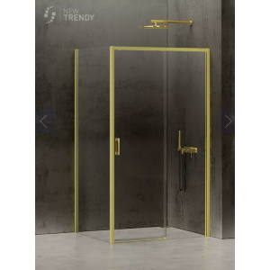 New Trendy D-0420A/D-0223B KABINA PRIME LIGHT GOLD PROSTOKĄTNA L 100x80x200 CZYSTE 6mm ACTIVE SHIELD