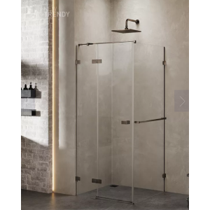 New Trendy EXK-3271 KABINA AVEXA GUNMETAL BRUSHED PROSTOKĄTNA L 100x80x200 CZYSTE 6mm ACTIVE SHIELD