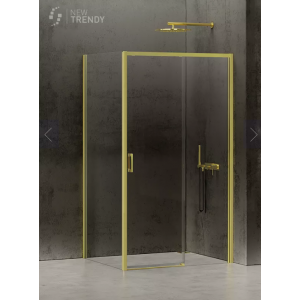 New Trendy D-0429A/D-0224B KABINA PRIME LIGHT GOLD PROSTOKĄTNA P 140x90x200 CZYSTE 6mm ACTIVE SHIELD
