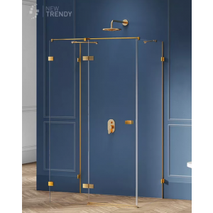 New Trendy EXK-3087 KABINA AVEXA GOLD PROSTOKĄTNA PRZY$462CIENNA L 100x120x200 CZYSTE 6mm ACTIVE SHIELD