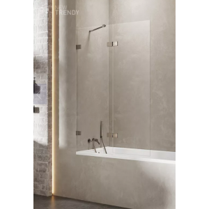 New Trendy EXK-3523 PARAWAN NAWANNOWY AVEXA GUNMETAL BRUSHED L 110x150 CZYSTE 6mm ACTIVE SHIELD