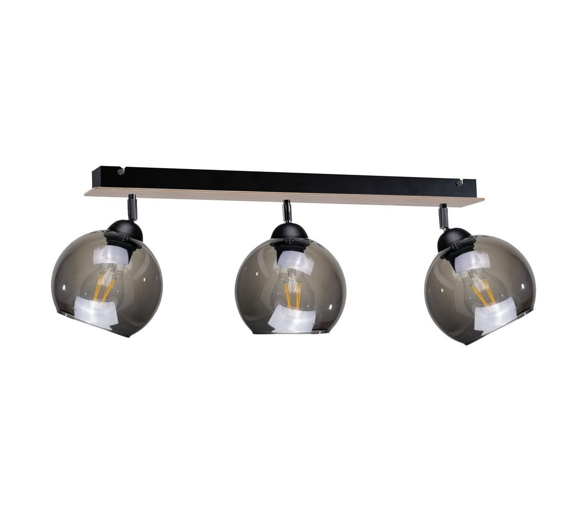 Oświetlenie punktowe UNO WOOD 3xE27/60W/230V czarny/brązowy