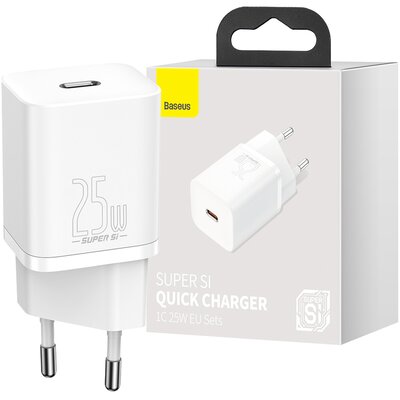 Baseus Super Si 1C szybka ładowarka USB Typ C 25W Power Delivery Quick Charge biały (CCSP020102) CCSP020102