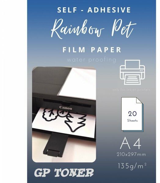 Gp Toner Samoprzylepny papier transparentny holog 20 szt A4 PAP-CSF014 PAP-CSF014