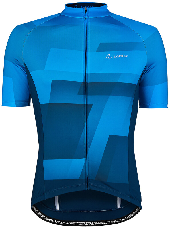 Löffler Stratos Mid Full Zip Bike Jersey Men, niebieski EU 54 2022 Koszulki kolarskie