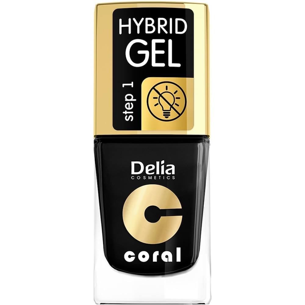 Delia Cosmetics Cosmetics, Coral Hybrid Gel, lakier do paznokci nr 26 czarny, 11 ml