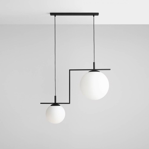 Aldex Lampa wisząca Zac czarna 1038H1/2 szklane klosze 1038H1/2