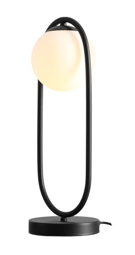 Aldex Stojąca lampka loftowa RIVA nocna lampa szklana biała czarna 1086B1