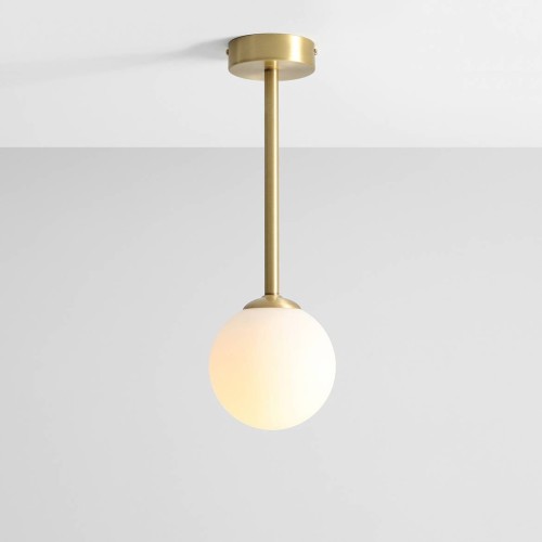 Aldex Przysufitowa lampa wisząca PINNE loftowa kula szklana do kuchni biała 1080PL_G40_S