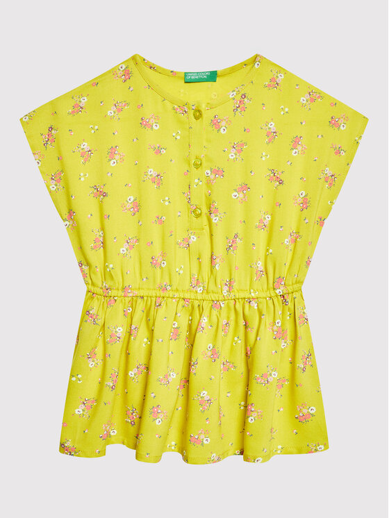 Benetton United Colors Of Sukienka letnia 49RUGV008 Zielony Regular Fit