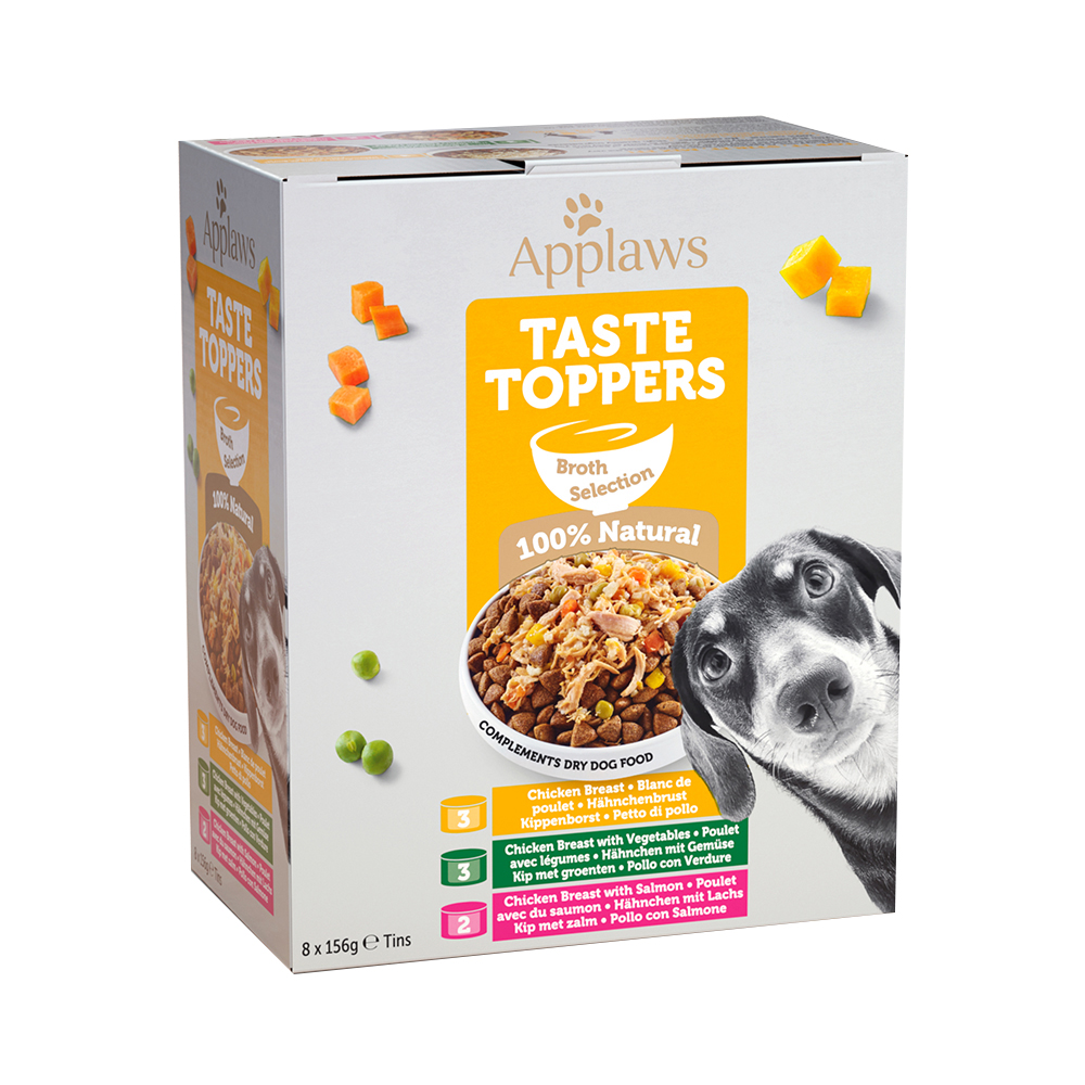 25% taniej! Applaws Taste Toppers, karma mokra dla psa w super cenie! - Taste Toppers Pakiet mieszany w bulionie, 8 x 156 g