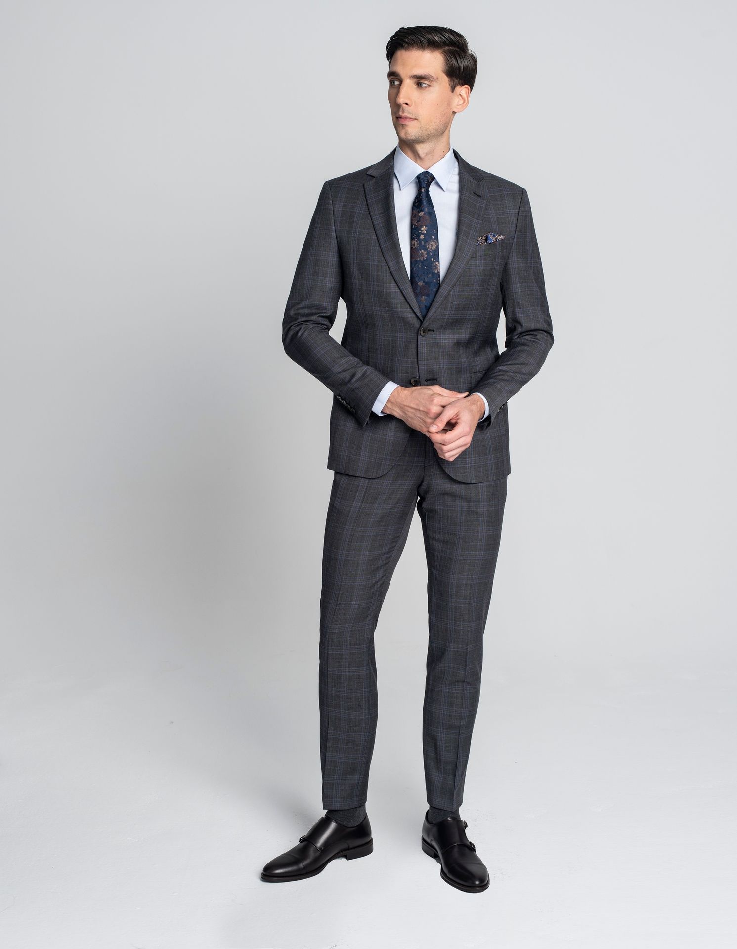 Borgio spodnie cave szary slim fit