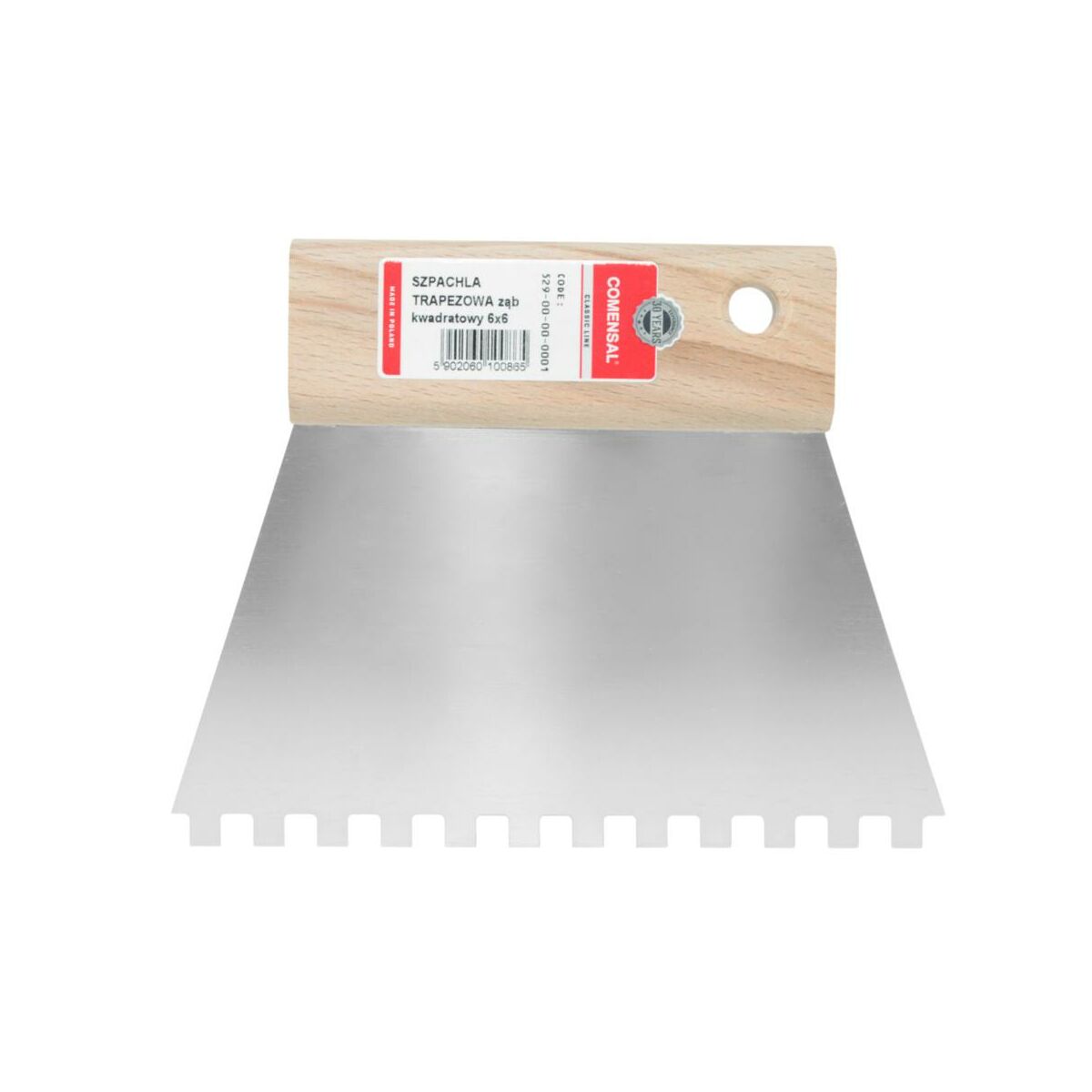 Szpachla trapezowa NIERDZEWNA 15 cm ZĄB 6x6 COMENSAL