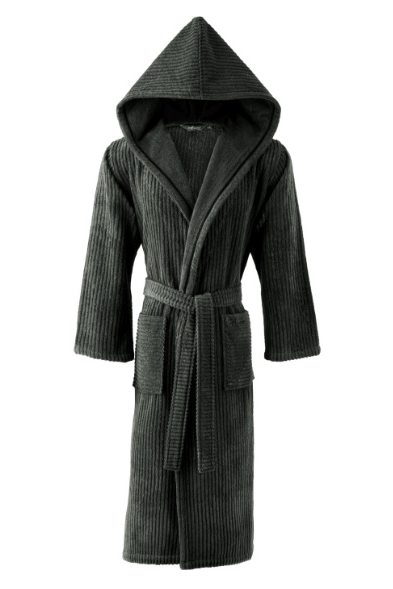 Unisex szlafrok STRIPE z kapturem Khaki S