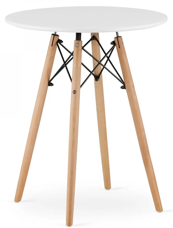 Biały okrągły stół w stylu skandynawskim D3-C86