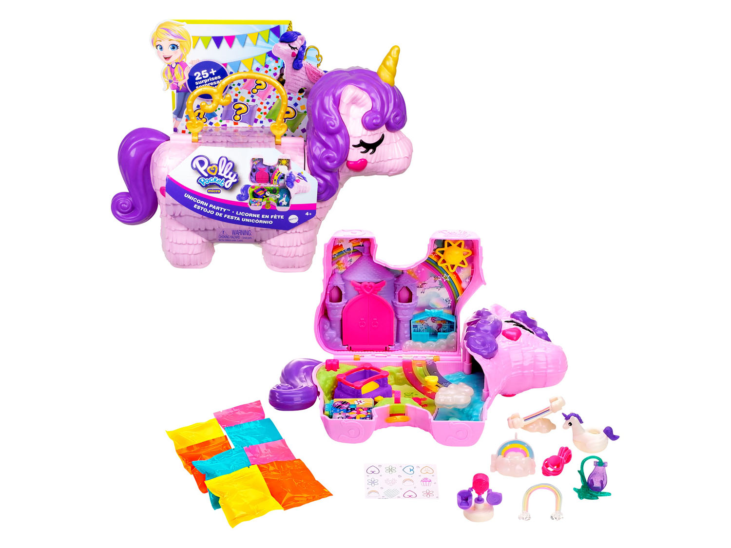 Mattel Polly Pocket Zestaw jednorożec niespodzianka, 1 zestaw