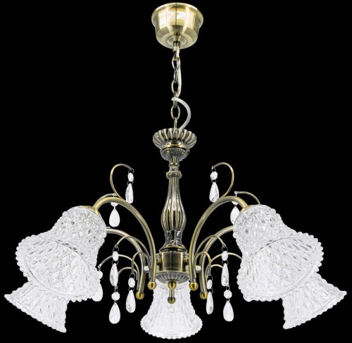 ELEM Żyrandol z kryształkami antyczne złoto 8613/5 21QG z serii NICEA