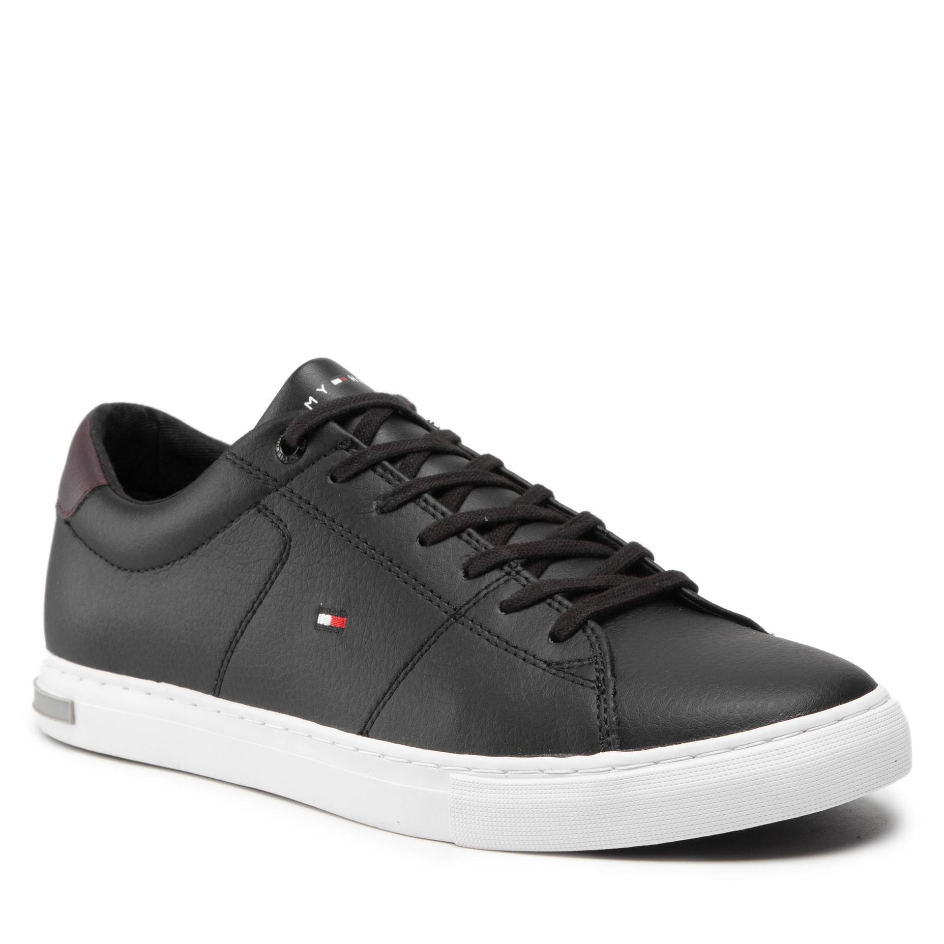 Sneakersy TOMMY HILFIGER - Essential Leather Detail Vulc FM0FM04047 Black BDS