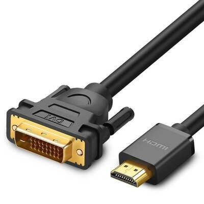 UGREEN Ugreen kabel DVI na HDMI lub HDMI na DVI (24+1), rozdzielczość do 1080p/Full HD/HD 1920x1200, pozłacane styki