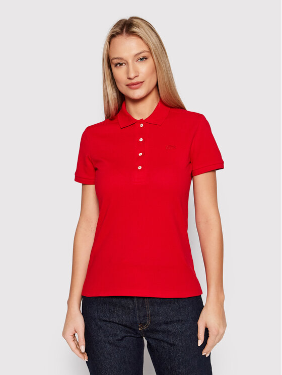 Lacoste Polo PF5462 Czerwony Slim Fit