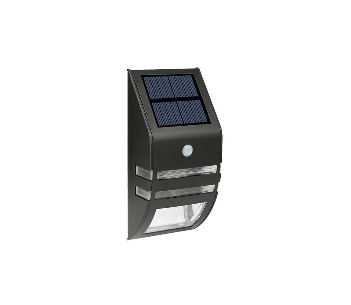 LED Kinkiet solarny z czujnikiem LED/3,7V IP44 czarny