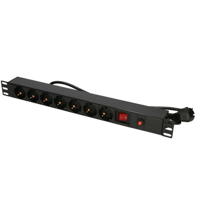 ExtraLink 19&quot 1U 7 SOCKET EU TYPE POWER PDU WITH SWITCH PDU 7-EU EX.12967