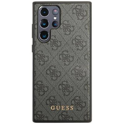 Guess GUHCS22LG4GFGR S22 Ultra S908 szary/grey hard case 4G Metal Gold Logo GUE001851-0