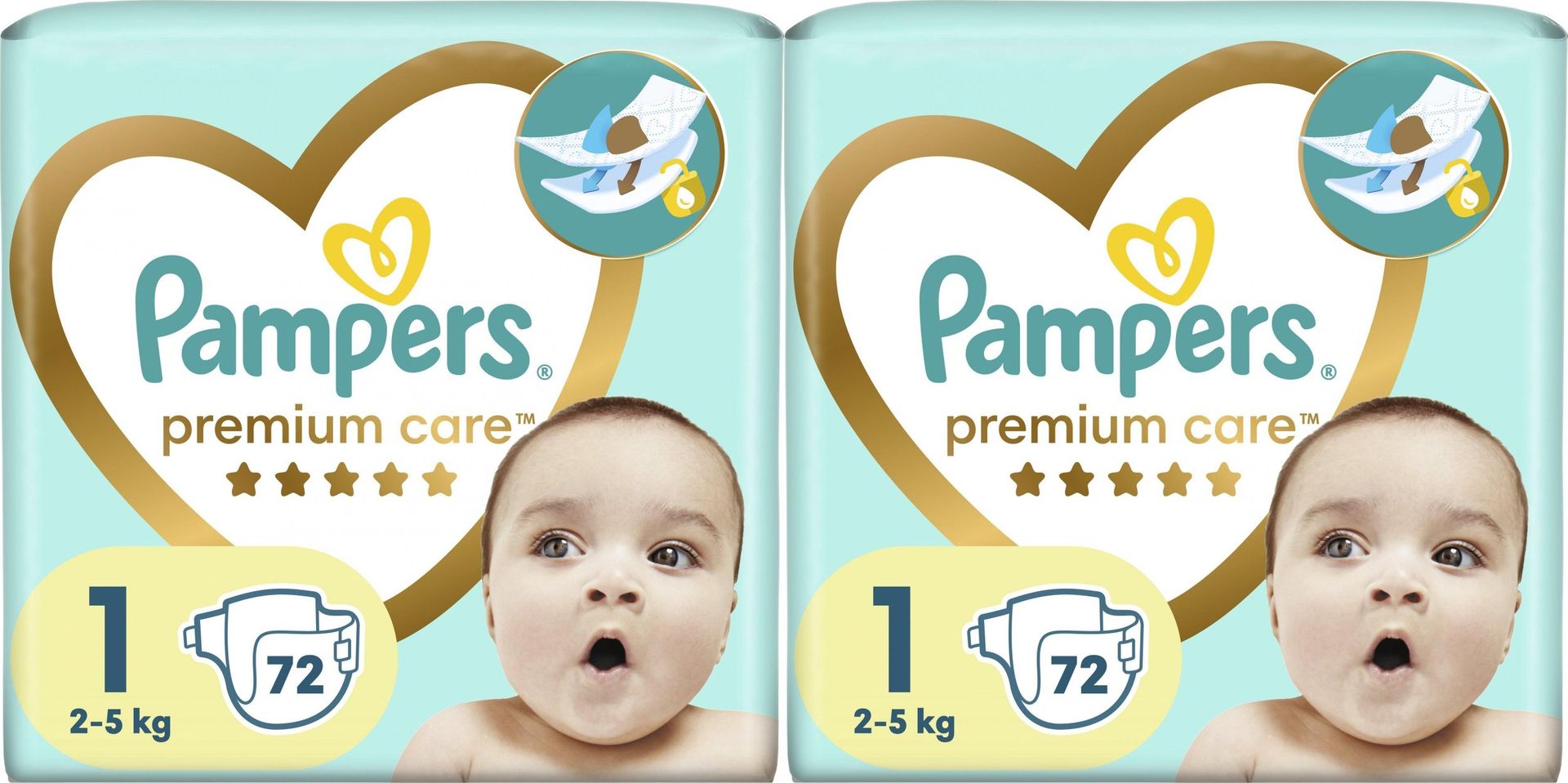 Pampers Premium Care 1, 2-5 kg, 72 szt. x2