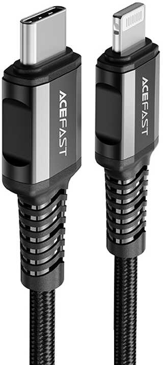 Acefast kabel MFI USB Typ C - Lightning 1,2m, 30W, 3A czarny (C1-01 black) C1-01-C-L black