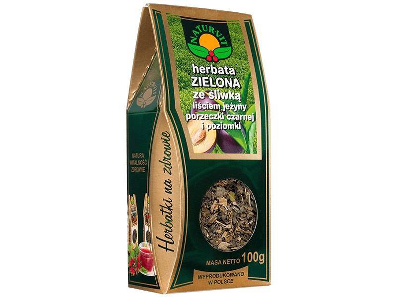NATURA-WITA NATURA-WITA herbata zielona + śliwka + liść jeżyny, porzeczki i poziomki 100g PUDEŁKO 34NATHZISL