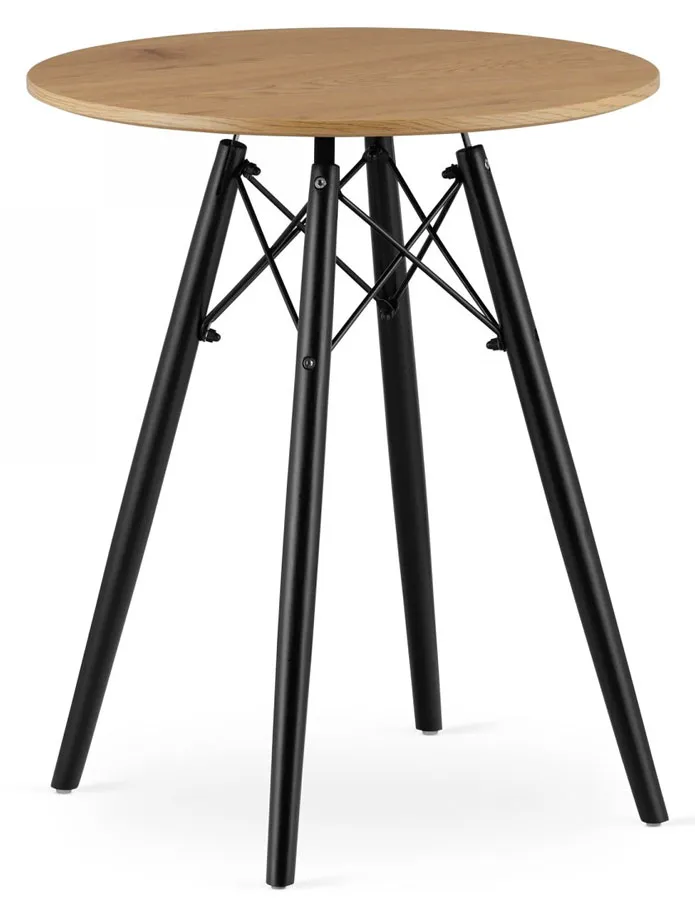 Skandynawski Stół Dębowy Z Czarnymi Nogami W7-Z85