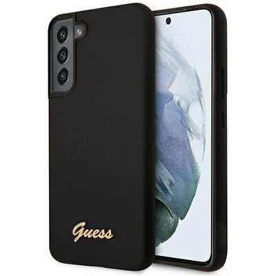 Guess GUHCS22MLSLMGBK S22+ S906 czarny/black hardcase Silicone Script Metal Logo GUE001838-0