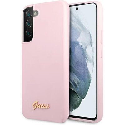 Guess GUHCS22MLSLMGPP S22+ S906 różowy/pink hardcase Silicone Script Metal Logo GUE001841-0